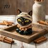 Мультяшная фигурка кошки, Винтажная деревянная фигурка на Хэллоуин, Деревенская фигурка ведьмы, зомби, совы, лягушки, Маленькое деревянное ремесленное украшение для стола, Фермерский многоуровневый поднос