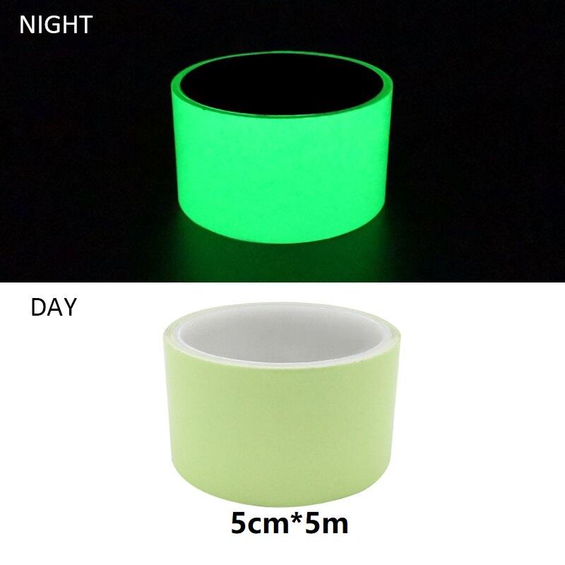1cm/2cm/3cm/5cm*5M Glow In The Dark Tape Green Luminous Photoluminescent Luminescent Emergency Safety Egress Markers Stairs Step