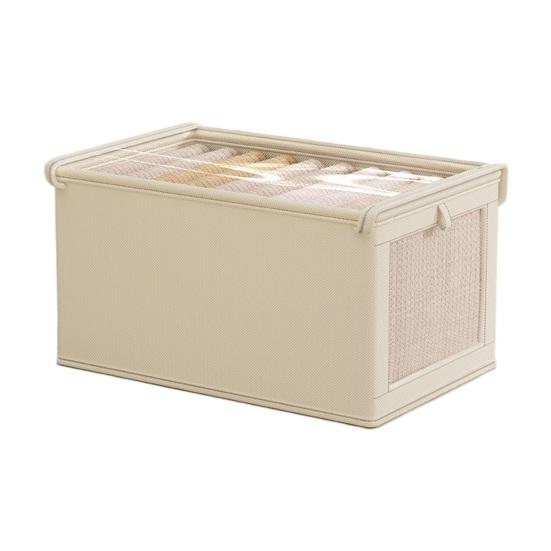 Large Storage Basket with Visible Window And Dustproof Lid Large Capacity Foldable Clothes Quilt Blanket Storage Box Wardrobe Organizer Underwear