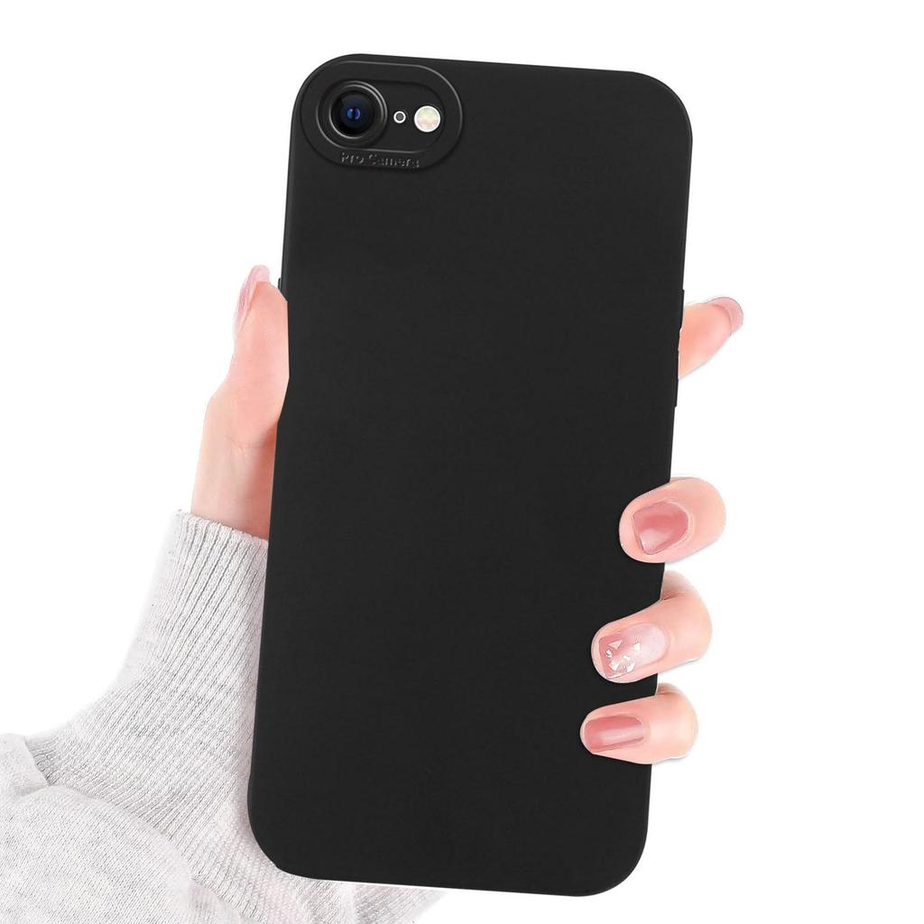 Роскошный черный чехол для iPhone 16 15 14 Pro Max Plus 13 12 11 7, Мягкий силиконовый чехол из ТПУ, Амортизирующий чехол с защитой камеры