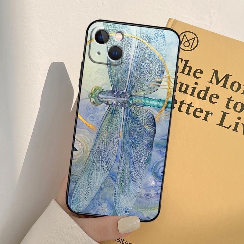 Luxury Dragonfly Case For iPhone 13 12 Mini 11 Pro Max 6S 8 7 Plus SE 2022 2020 X XS Max XR Back Cover