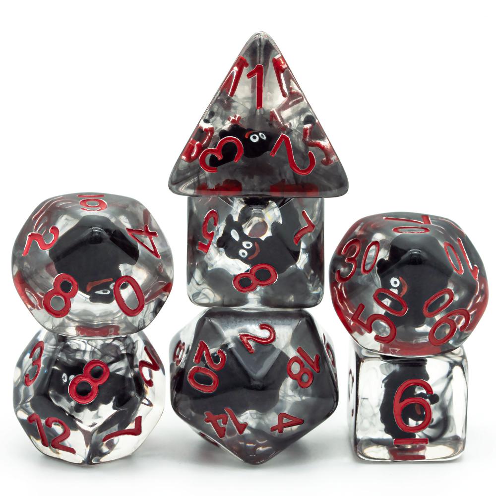Cusdie Милые Животные Набор Кубиков DnD Из Смолы D4 D6 D8 D10 D% D12 D20 Многогранные Кубики для D&D Pathfinder Настольных Ролевых Игр