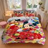 3pcs Mickey Mouse Minnie Mouse Floral Bedding Set, Includes 1 Quilt Cover and 2 Pillowcases, Comfortable Bedding with Stylish Design for Bed