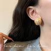 French pearl stud earrings women's medieval earrings gold spiral circle design high-end temperament European and American earrings sterling silver