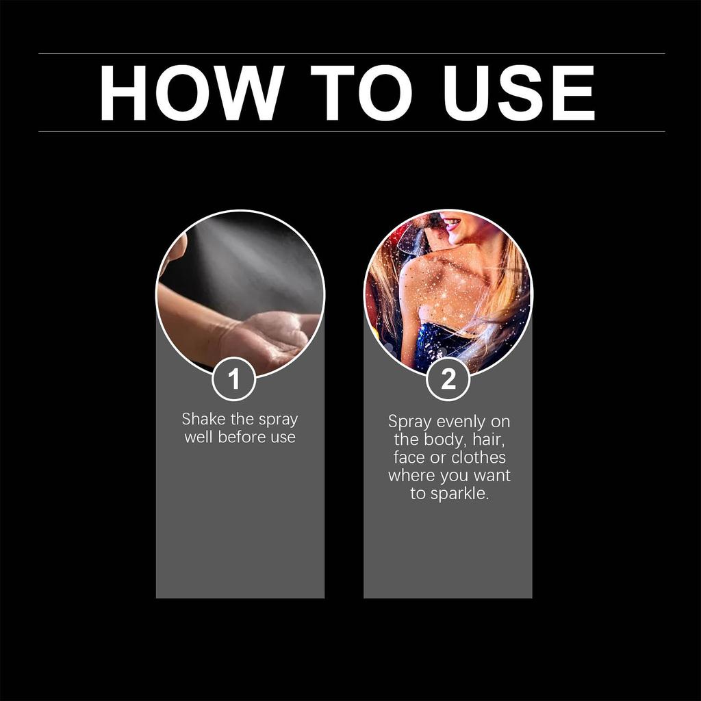 Блестящий спрей с блестками, долговечный спрей с блестками для волос, тела, кожи и одежды, водостойкий и приятный для кожи, 120 мл