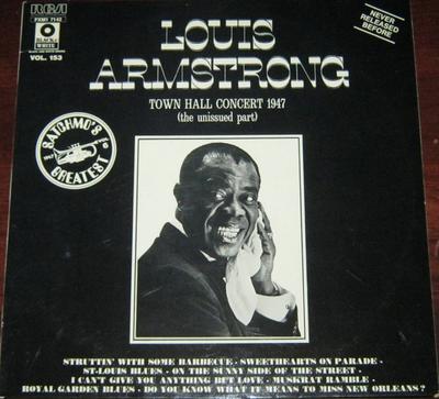 Виниловая пластинка LOUIS ARMSTRONG Концерт в Town Hall 1947 The Unissue FXM17142 RCA 1975 Франция Джаз Б/у