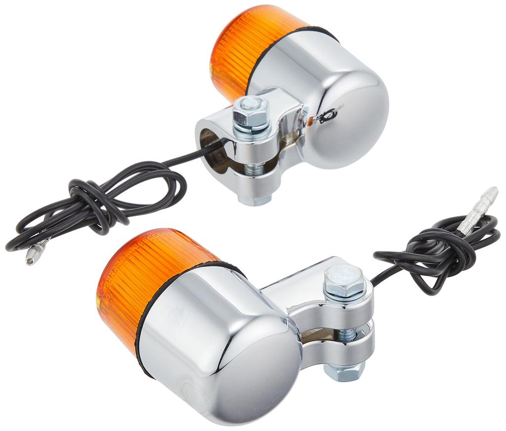KITACO Round Mini Turn Signal SET Single Ball General Plating/Orange 800-5001606