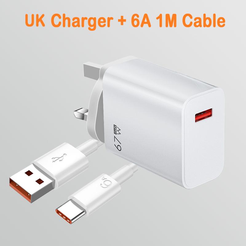 67W USB Fast Charger for Xiaomi 14 13 12 11 10 Ultra Redmi Note 12T 13 Pro Turbo Quick Charge Type C Cable Fast Charging Adapter