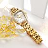 Gold Stainless Steel Watch Strap, Simple Business Style Quartz Watch for Workplace Wear