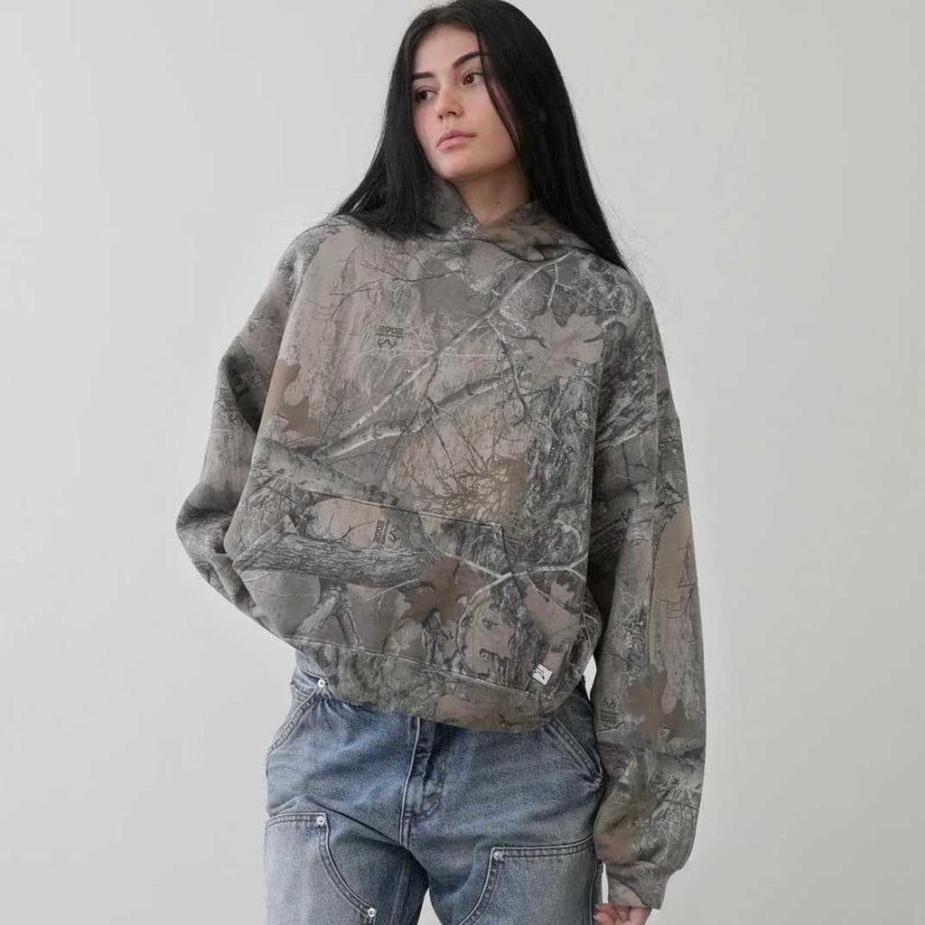 Y2k Aesthetic Streetwear Hoodies Women American Retro Camo Print Grunge Punk Hip Hop Zipper Hooded Sweatshirt