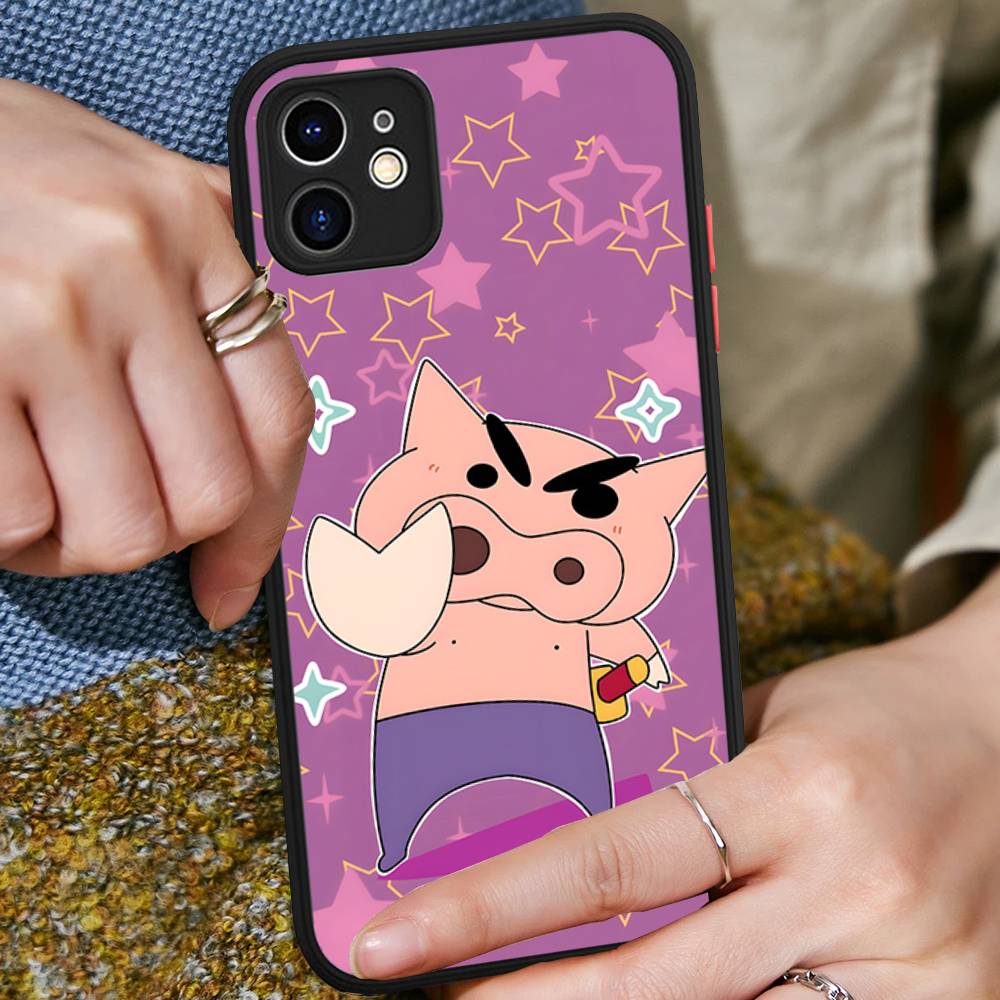 Аниме Крейон Шин-чан Матовый прозрачный чехол для телефона Для IPhone Case 16 15 14 13 12 11 Pro Max X XS Max Plus