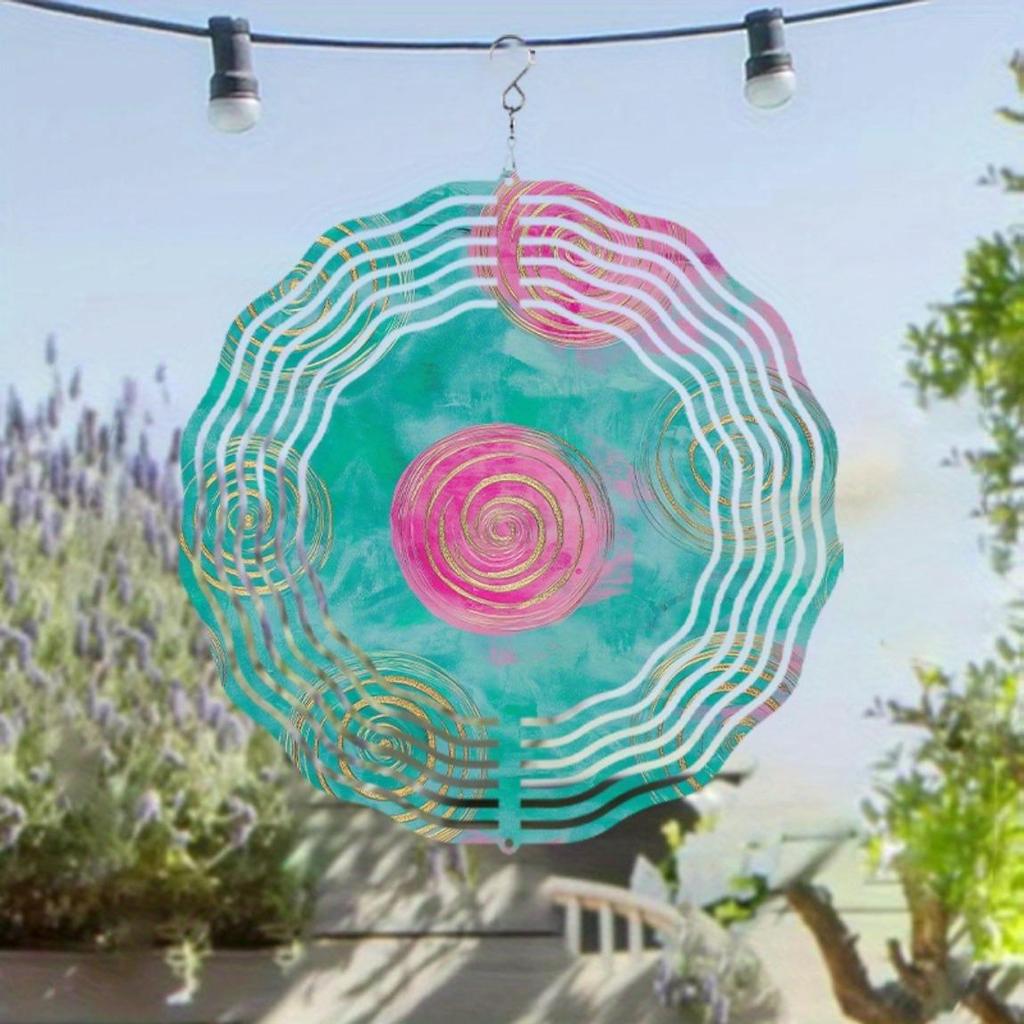 Элегантный подвесной колокольчик с вращающимся на 360 градусов крючком, 25 см, яркий абстрактный металлический уличный декор для балкона, газона, сада, идеальный подарок для всех сезонов