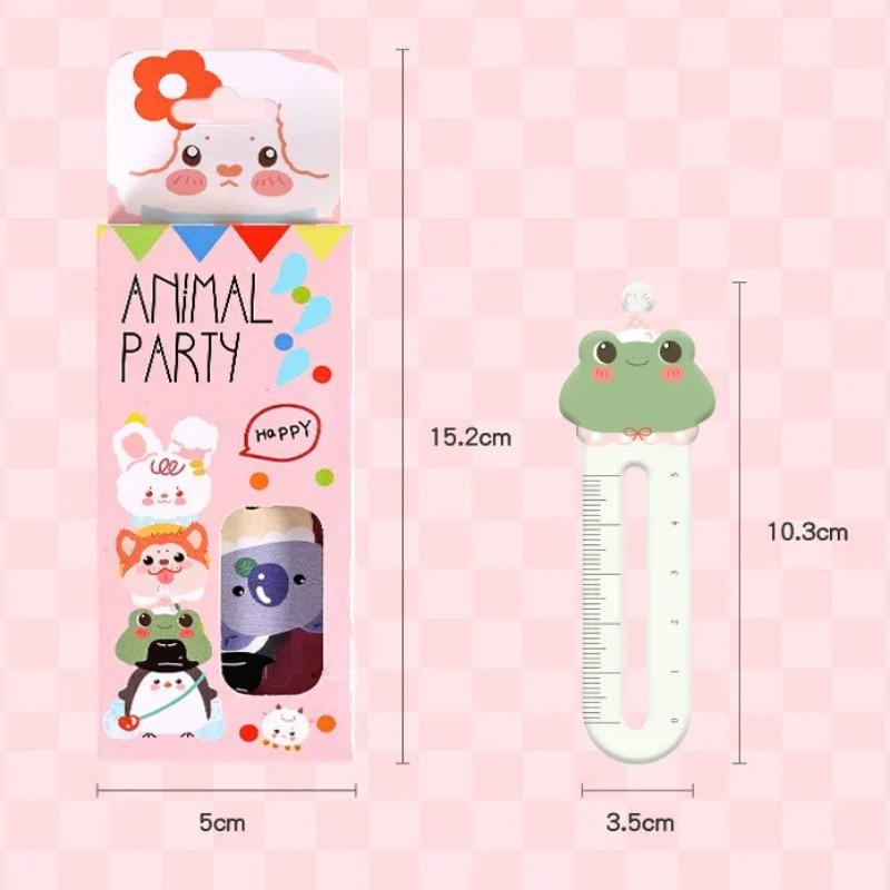 Cute Animal Bookmarks Paper Ruler for Kids Birthday Party Favor Classroom Prize Back To School Stationery Children Gift