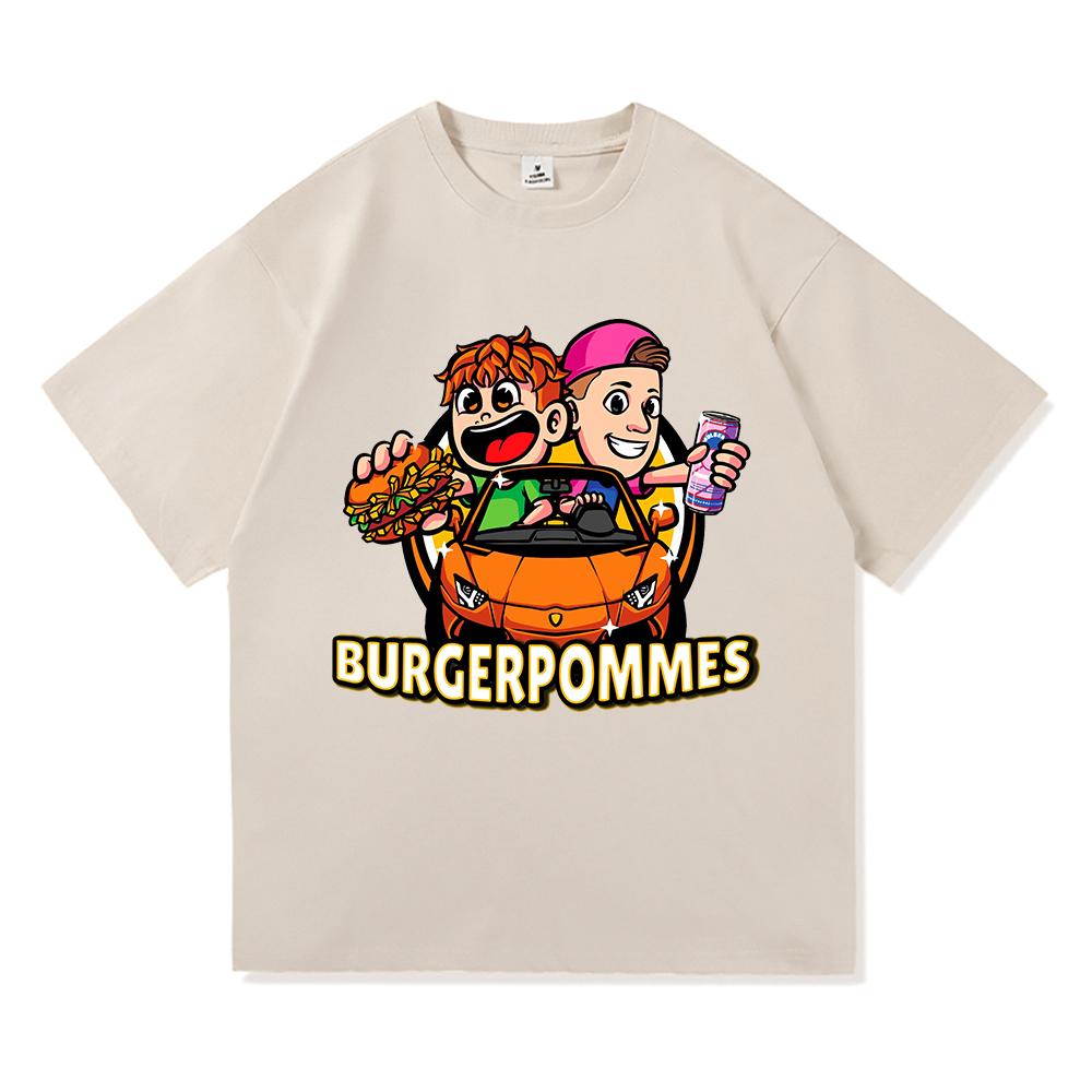 Burgerpommes 2 футболка модная мужская Harajuku эстетическая милая футболка Icrimax унисекс высокое качество мультфильм повседневные хлопковые футболки рубашки