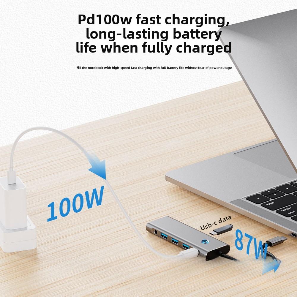 USB C Хаб 4K HDMI Type C Док Адаптер для ноутбука Многопортовый Конвертер экрана спящего режима с одной кнопкой для MacBook Pro Air