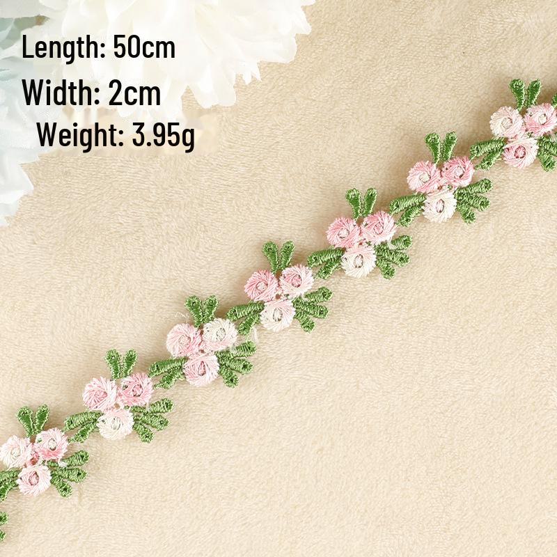 Водорастворимая вышитая кружевная нашивка с мультяшным цветком для самостоятельного изготовления одежды