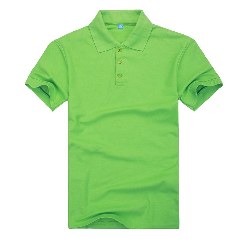 Рубашка поло с короткими рукавами и лацканами, 200 г/м²: Удобные, дышащие, однотонные, идеально подходят для работы и отдыха.