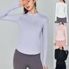 Yoga Wear Long-sleeved Tops For Women With Reflective Strips And Half-zip Sports Tops With Slim Waist And Running Training Fitness Tops