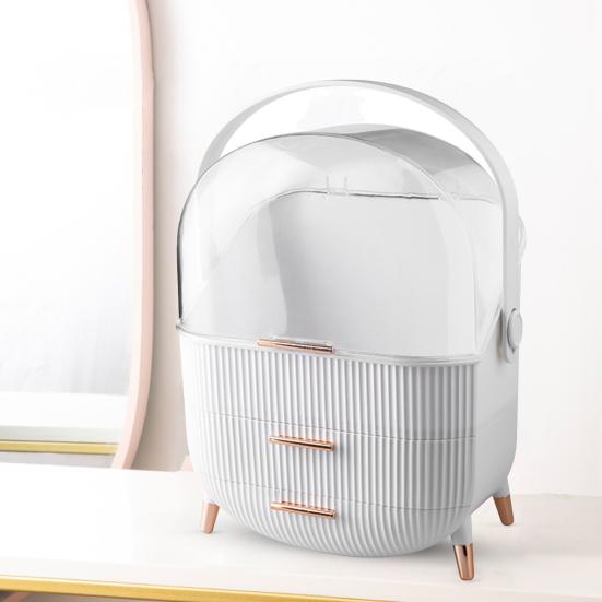Makeup Organizer Storage Box with Drawers Large Capacity Handle Design Makeup Storage