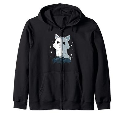 Видеоигра zip hoodie кот, игра, геймер,