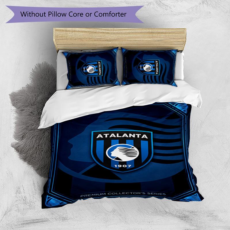 Atalanta FC Printed 3PCS Bedding Set Breathable Duvet Cover with Pillowcases Decorative Bed Linen for Bedroom Home