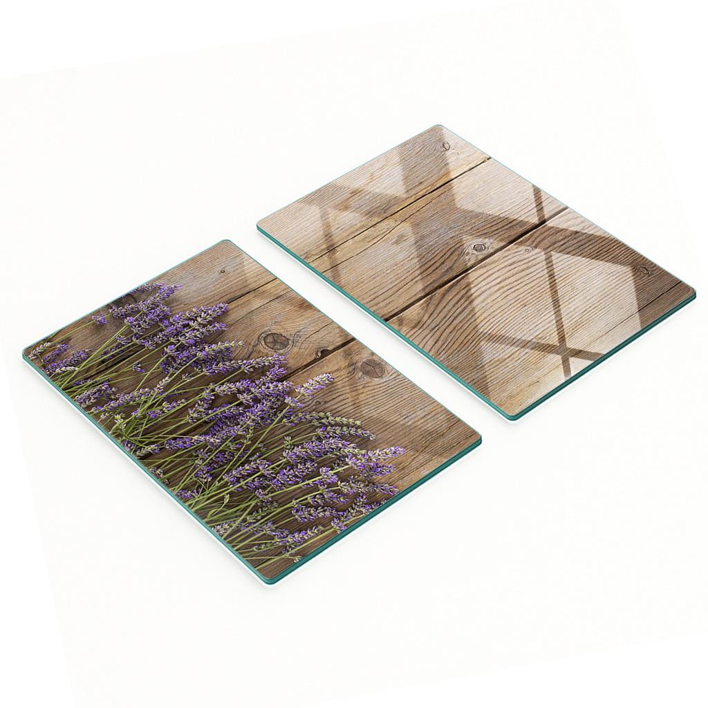 Szklane Hartowane Deski Komplet 2 Sztuk Lawenda Na Deskach 2X40X52 Cm