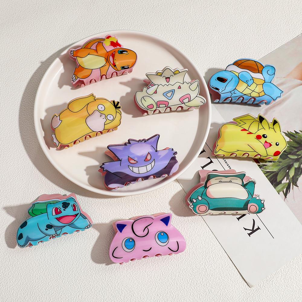 1PC/Random 3pcs New Pokémon hair claw clips, cartoon anime hair claws, Gengar and Psyduck hair clips