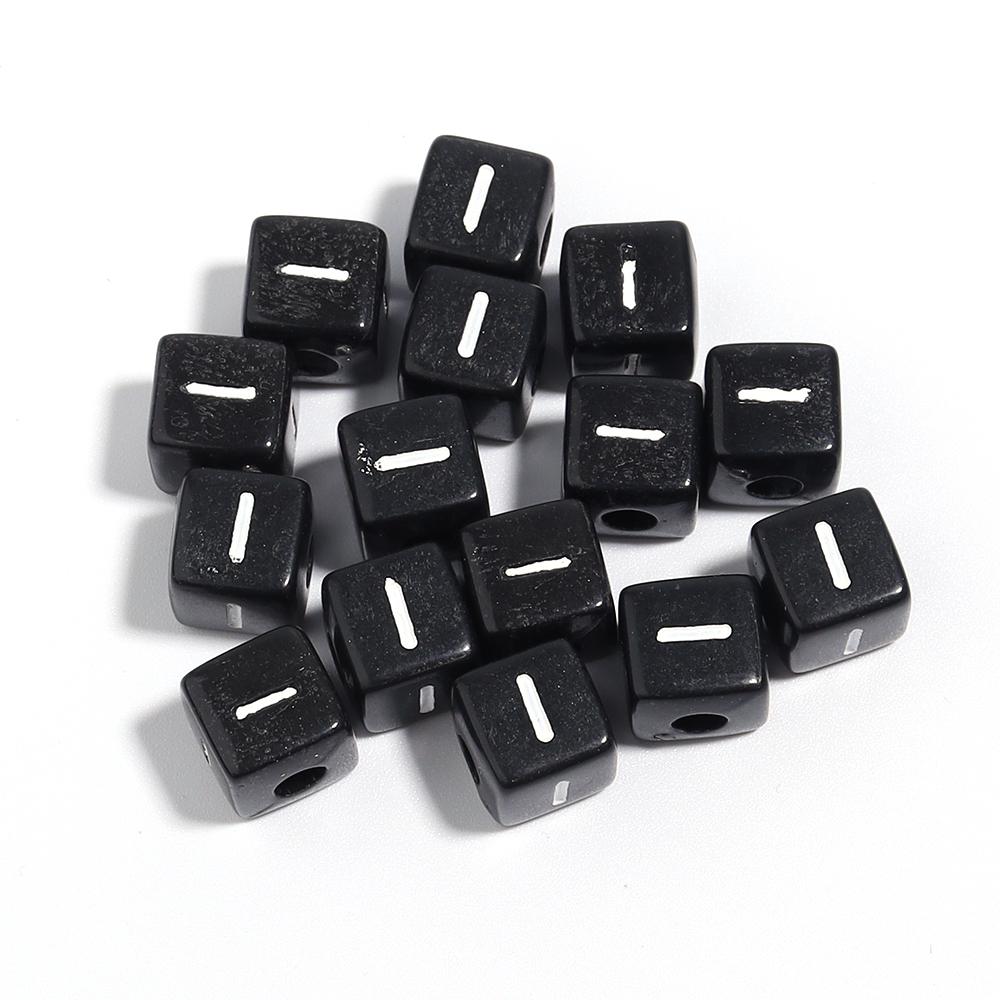 50-100pcs Black Acrylic Letter Beads A-Z Alphabet Beads Cube Spacer Beads For DIY Bracelet Necklace Jewelry Making Accessories