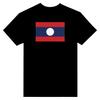 T-shirt - PIXELFORMA - Drapeau du Laos - Noir - 100% coton - Manches courtes