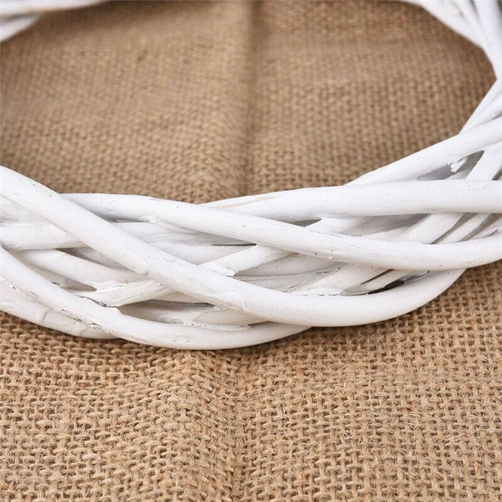 Rattan Wicker Christmas White Wreath Vine Ring Xmas Hanging Garland DIY Decor