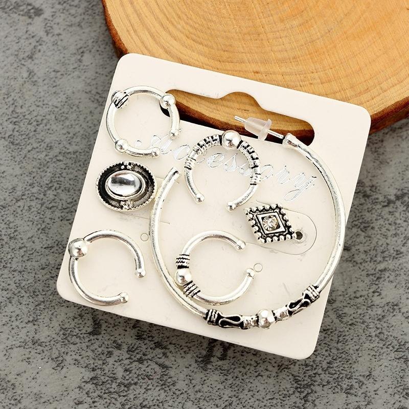 7 шт./компл. серьги-гвоздики с подвесками в стиле бохо, женские серьги-клипсы в стиле панк, манжеты