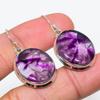 Серьги из чистого серебра 925 пробы с натуральным бразильским аметистом 1,50 дюйма t3u41