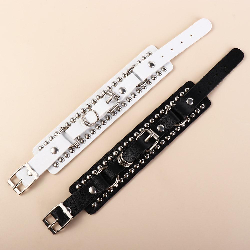 Jewelry Accessories Women Wristband PU Leather Bracelet Korean Hand Rope Rivet Chains Bracelets