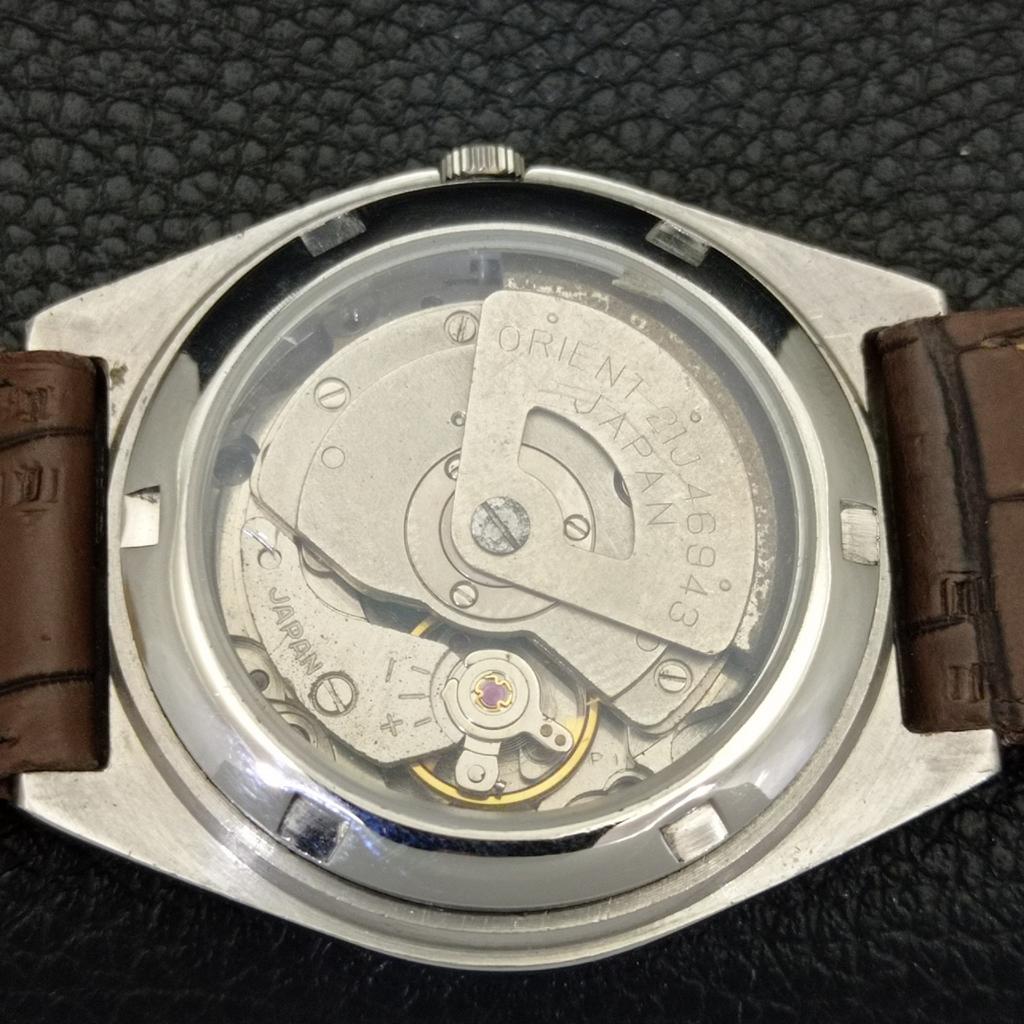 Orient AUTOMATIC 46943 JAPAN MENS VINTAGE PEACH COLOR DIAL WATCH A701820-5 R207-a701820