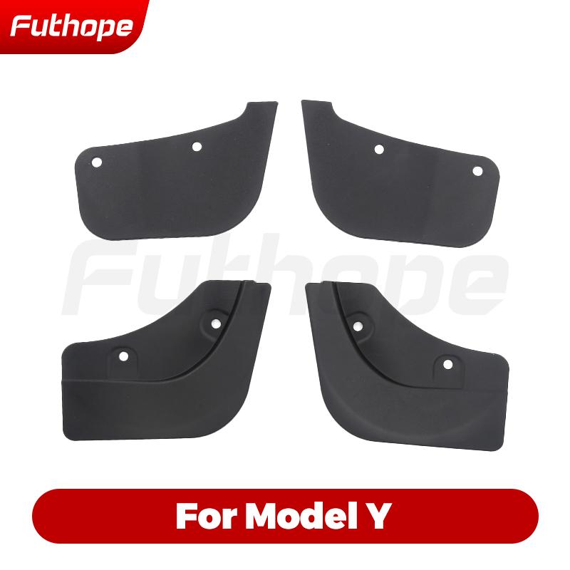 Futhope 4PCS TPE Mudflaps For Tesla Model 3 Model Y ~2023 Mud Flaps Anti-sludge Replacement Splash Protector