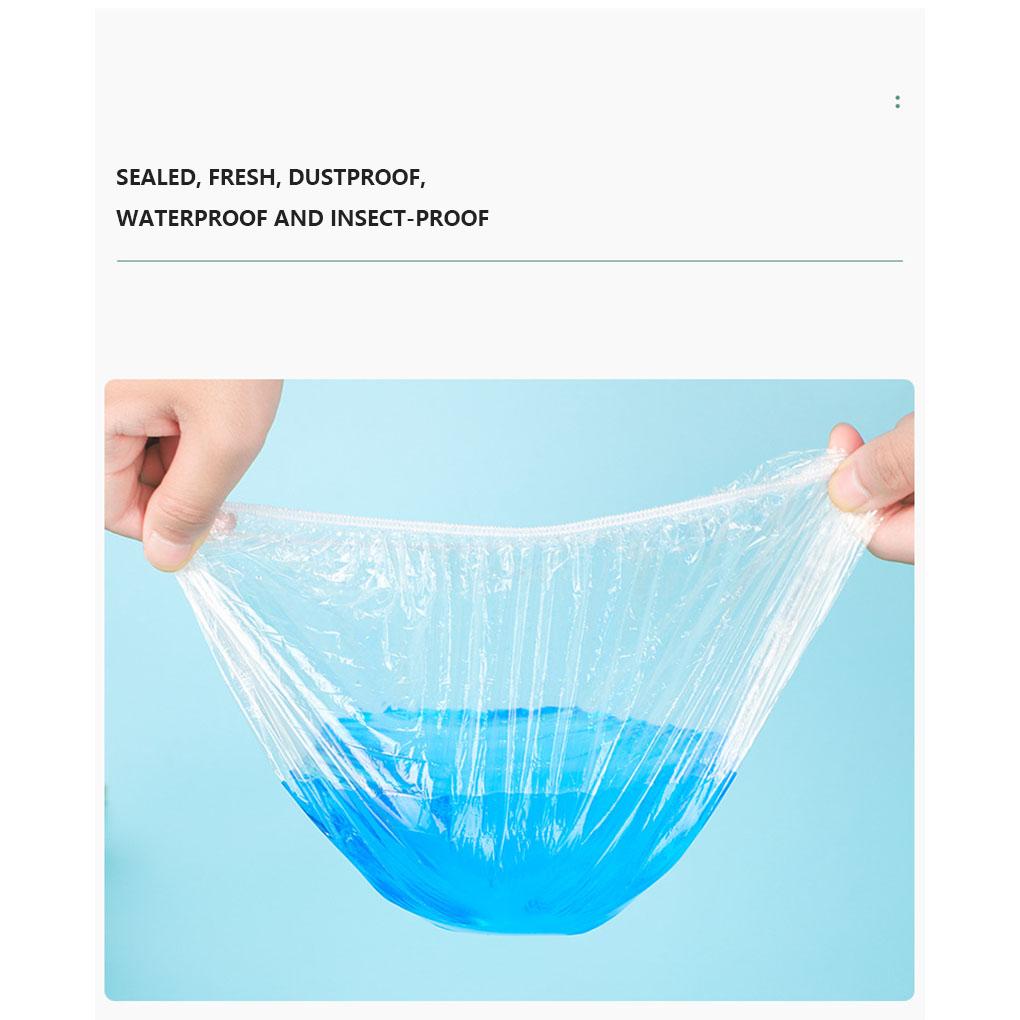 100X Крышка для еды Пластиковая пленка Свежие крышки Многоразовые Моющиеся Удобные Бытовые аксессуары Миска Бутылка Кухонный гаджет