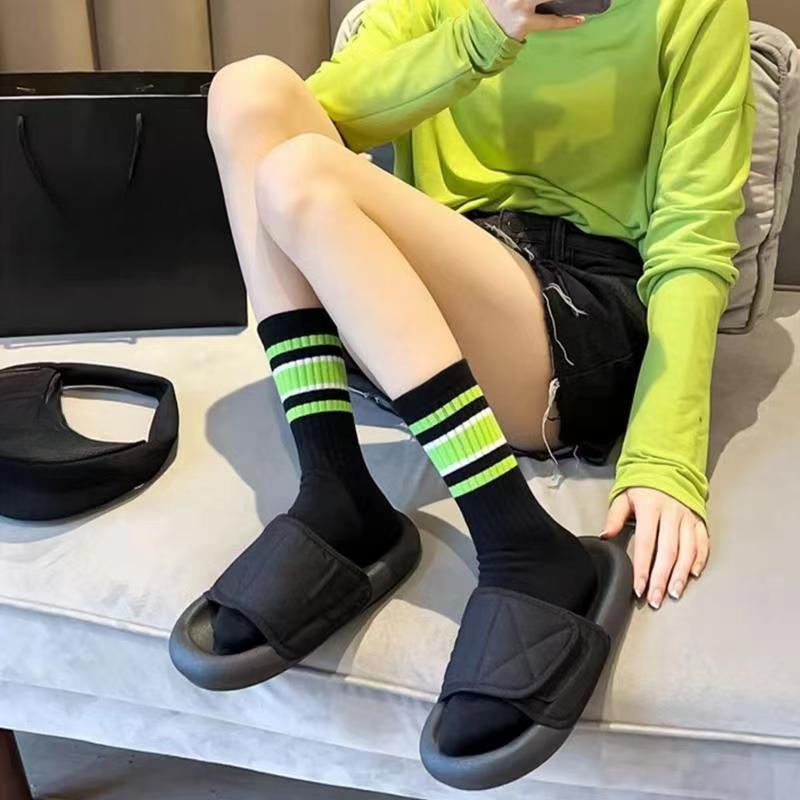 Полосатые осенне-зимние носки до середины икры, Модные носки, Длинные носки, Модные женские носки, Спортивные