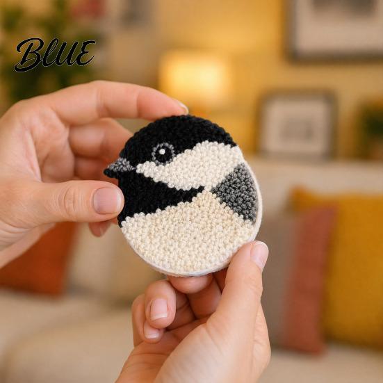 Набор для вышивания птицы на подставке DIY Набор с иглой-тамбурным стежком с напечатанными узорами Пряжа для рукоделия для ухода за собой Обруч Инструменты Лесной стиль Для начинающих Легкий