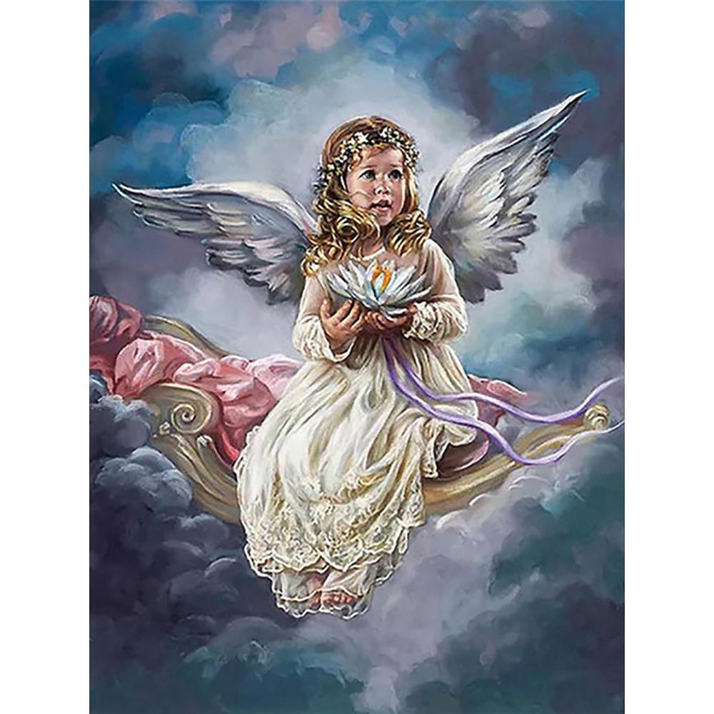 5D DIY Алмазная картина Вышивка крестиком Ангел Алмазная вышивка Портрет Мозаика Картина Rhinestone House Decor