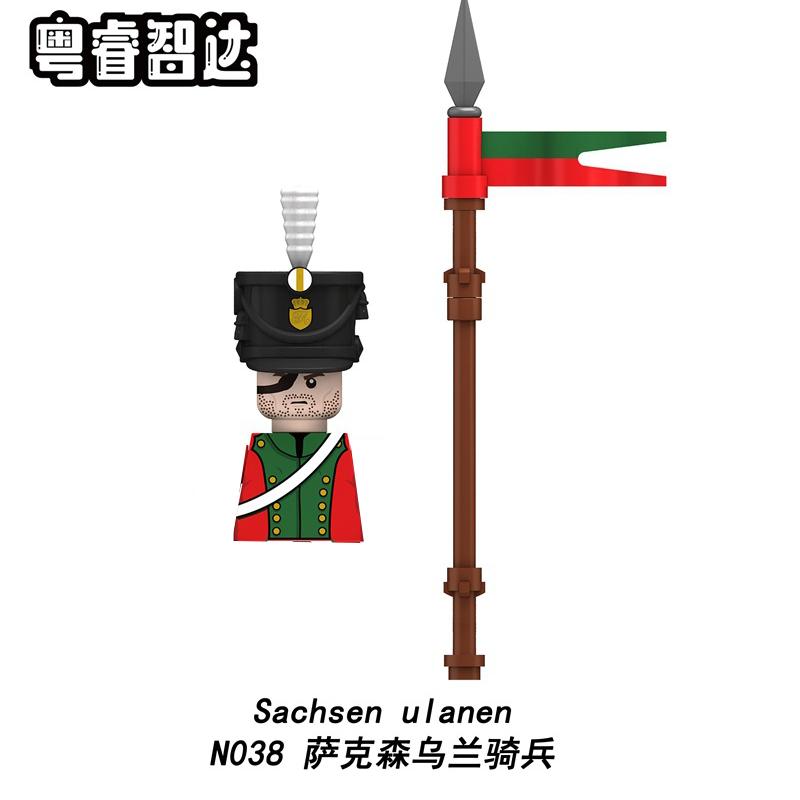 Napoleonic Wars Military Soldiers Building Blocks British France Prussia Cavalry Army Russian Infantry Figures Bricks Kids Toys