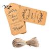 Rustic Gift Wrapping Supplies 100Pcs Paper Thank You Tags with String, Rectangular Tags, Pre-Punched Party Favor for Guests Hole Hanging Wedding