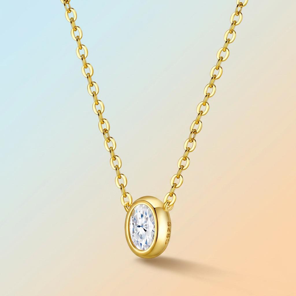 WUIHA 925 Sterling Silver 4 * 6 MM VVS1 D Color Real GRA Moissanite Diamonds Pendant Necklace Wedding Engagement Fine Jewelry3