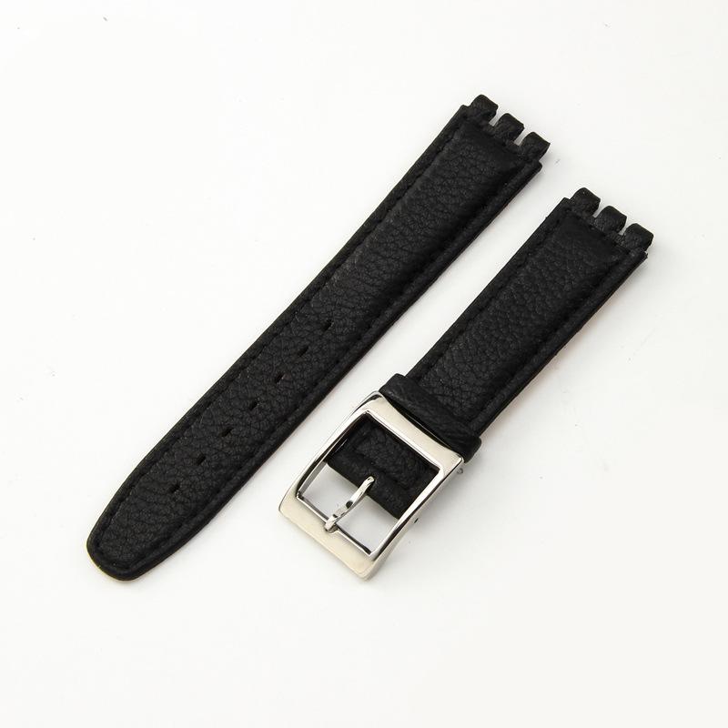 17 мм 19 мм Ремешок для часов из натуральной кожи для Swatch YCS YAS YGS Браслет с пряжкой-пином Мужской Спортивный Водонепроницаемый Ремешок для часов