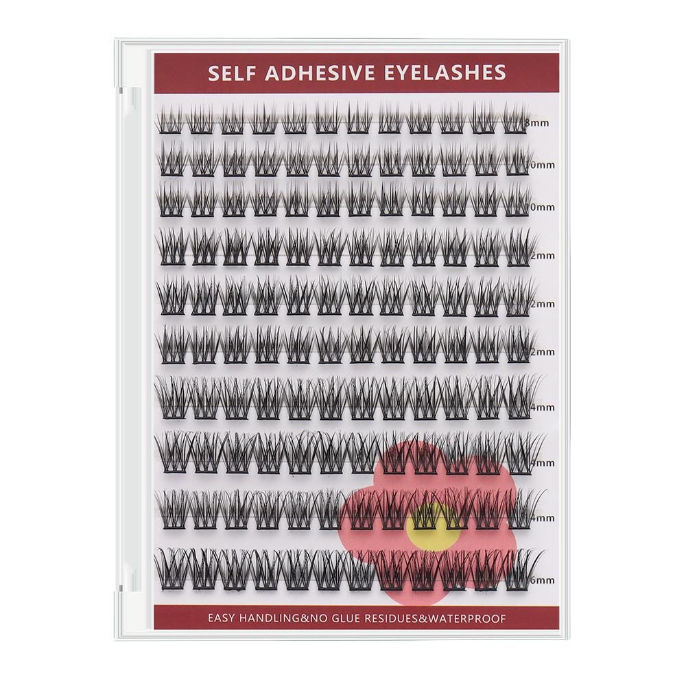 Large-capacity self-adhesive false eyelash set, mixed lengths, various styles, no glue needed, long-lasting waterproof and sweatproof