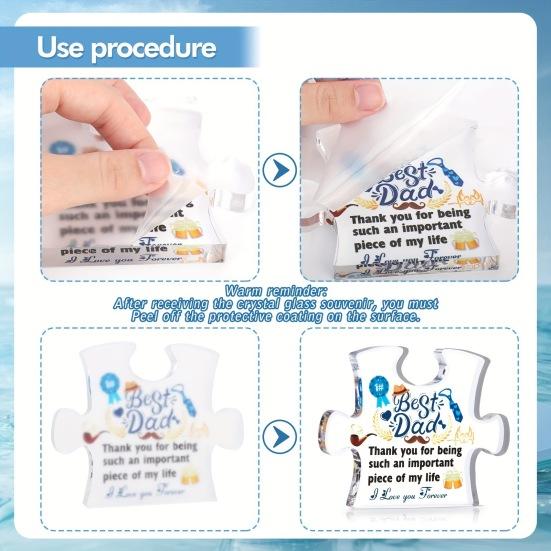 Acrylic Ornament Letter Print Block Puzzle Ornament Gift for Mother's Day Father's Day Anniversary Valentine's Day