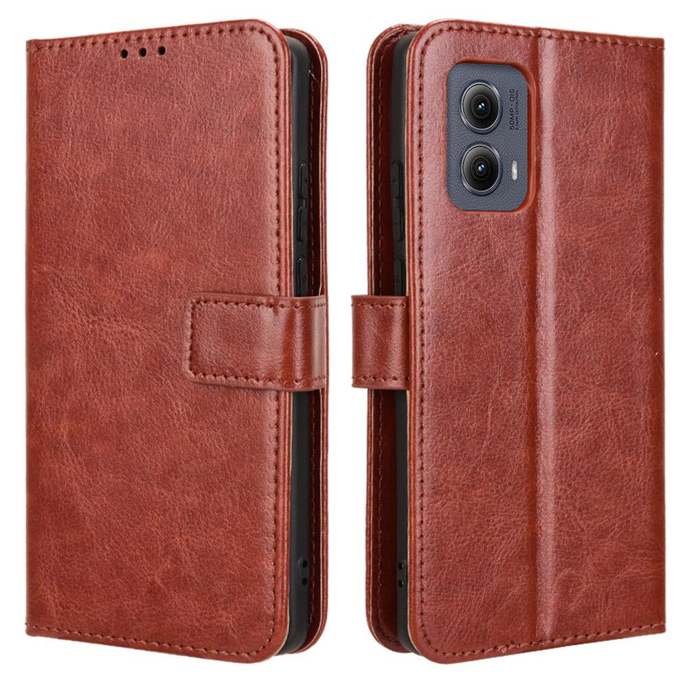 For Motorola Edge (2024) 5G Wallet Phone Case Crazy Horse Texture Leather Flip Cover