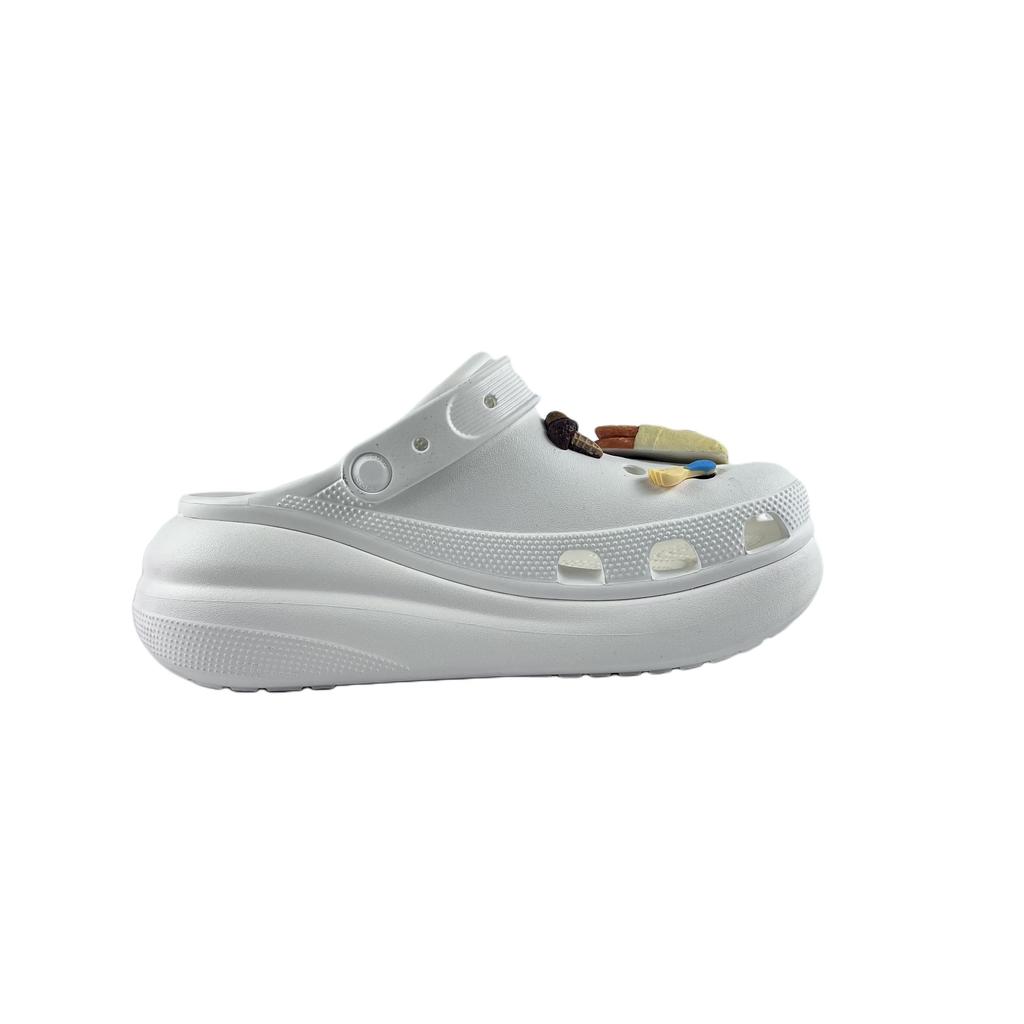 Crocs Кроксы Crush Clog из ЭВА Картофель фри Веселые Модные и Универсальные Удобные Повседневные Классические Туфли с Отверстиями Унисекс Белые