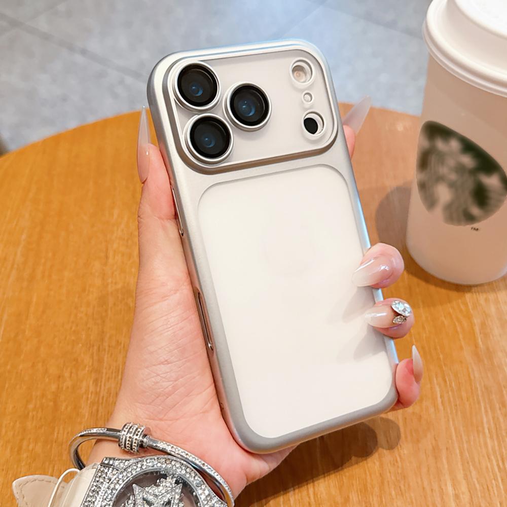 17ProMax Look Plating Matte Hard Pc Phone Case For iPhone Air 17 16 15 14 13 Pro Max Transparent Back Cover Luxury Thin Shell