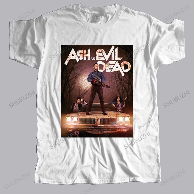 Many Summer Crew Neck Cotton Tshirts Short Sleeve Black Tees Ash Vs Evil Dead Poster Funny New Arrived Mens Brand Teeshirt