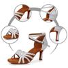Professional Women Latin Dance Shoes Salsa Ballroom Dancing Shoes Indoor Middle Heel 7cm